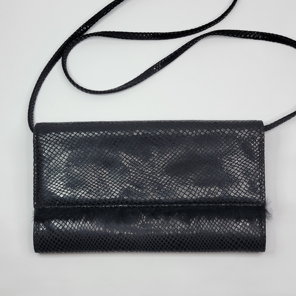 Antonio Scepi Italian Leather Snake Skin Embossed Clutch with Strap, EUC - Picture 2 of 8